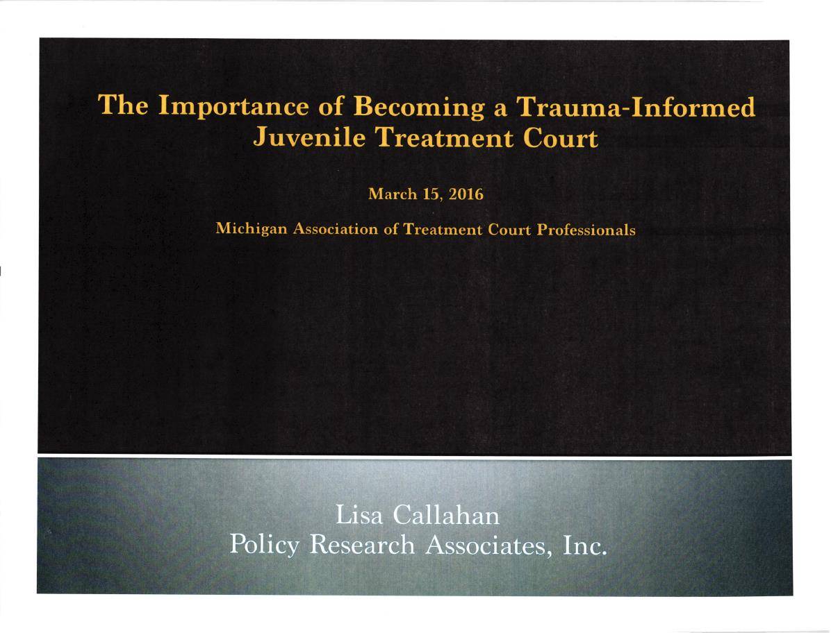 The Importance of Becoming a Trauma-Informed Juvenile Treatment Court